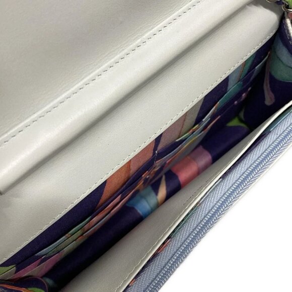 Auth CHANEL Matelasse AP0250 Light Blue White Multi Denim Other Style Wallet - Picture 4 of 14